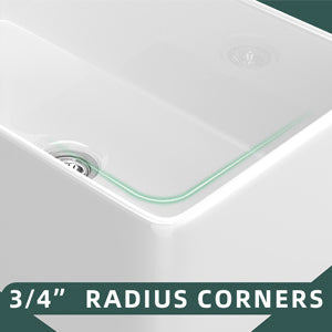 33 Inch Fireclay Farmhouse Kitchen Sink White Single Bowl Apron Front Kitchen Sink, Bottom Grid And Kitchen Sink Drain Included Natural Kitchen Modern Fireclay