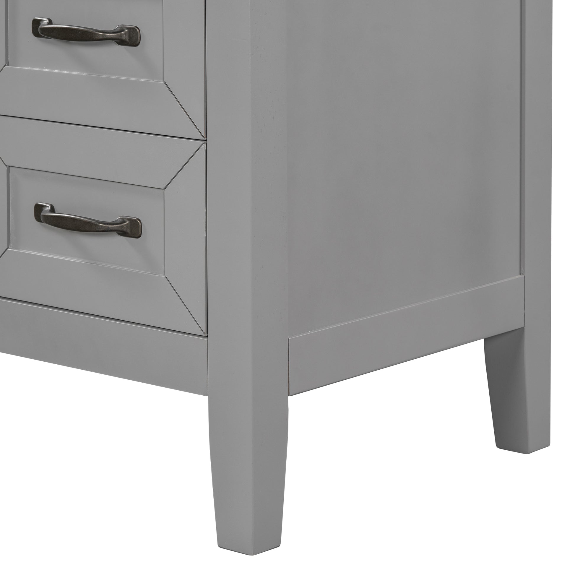 36" Bathroom Vanity With Sink Combo, Bathroom Cabinet With Drawers, Solid Frame And Mdf Board, Grey Old Sku:Jl000007Aae Grey Solid Wood Mdf