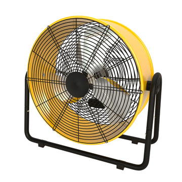 Simple Deluxe 20 Inch Heavy Duty Metal Industrial Drum Fan, 3 Speed Floor Fan For Warehouse, Workshop, Factory And Basement High Velocity, Yellow Yellow Metal