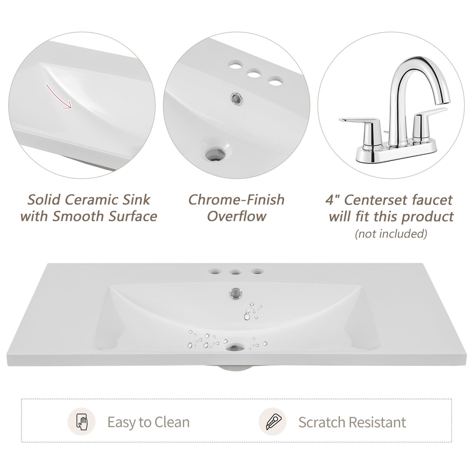 36" Bathroom Vanity With Sink Combo, Bathroom Cabinet With Drawers, Solid Frame And Mdf Board, Grey Old Sku:Jl000007Aae Grey Solid Wood Mdf