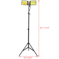 Led Work Light With Stand, 11200 Lumen Dual Head Tripod Lights Construction, Outdoor Construction Light Stand Portable Stand Work Light With Remote, Waterproof Versatility Light For Jobsite Backyard Black Metal