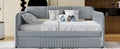 Upholstered Daybed Sofa Bed Twin Size With Trundle Bed And Wood Slat, Gray Gray Upholstered