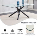 Large Modern Minimalist Rectangular Glass Dining Table For 6 8 With 0.39