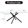 Large Modern Minimalist Rectangular Glass Dining Table For 6 8 With 0.39