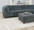 1Pc Ottoman Only Grey Chenille Fabric Cocktail Ottoman Cushion Seat Living Room Furniture Grey Chenille Primary Living Space Contemporary,Modern Rectangle Chenille