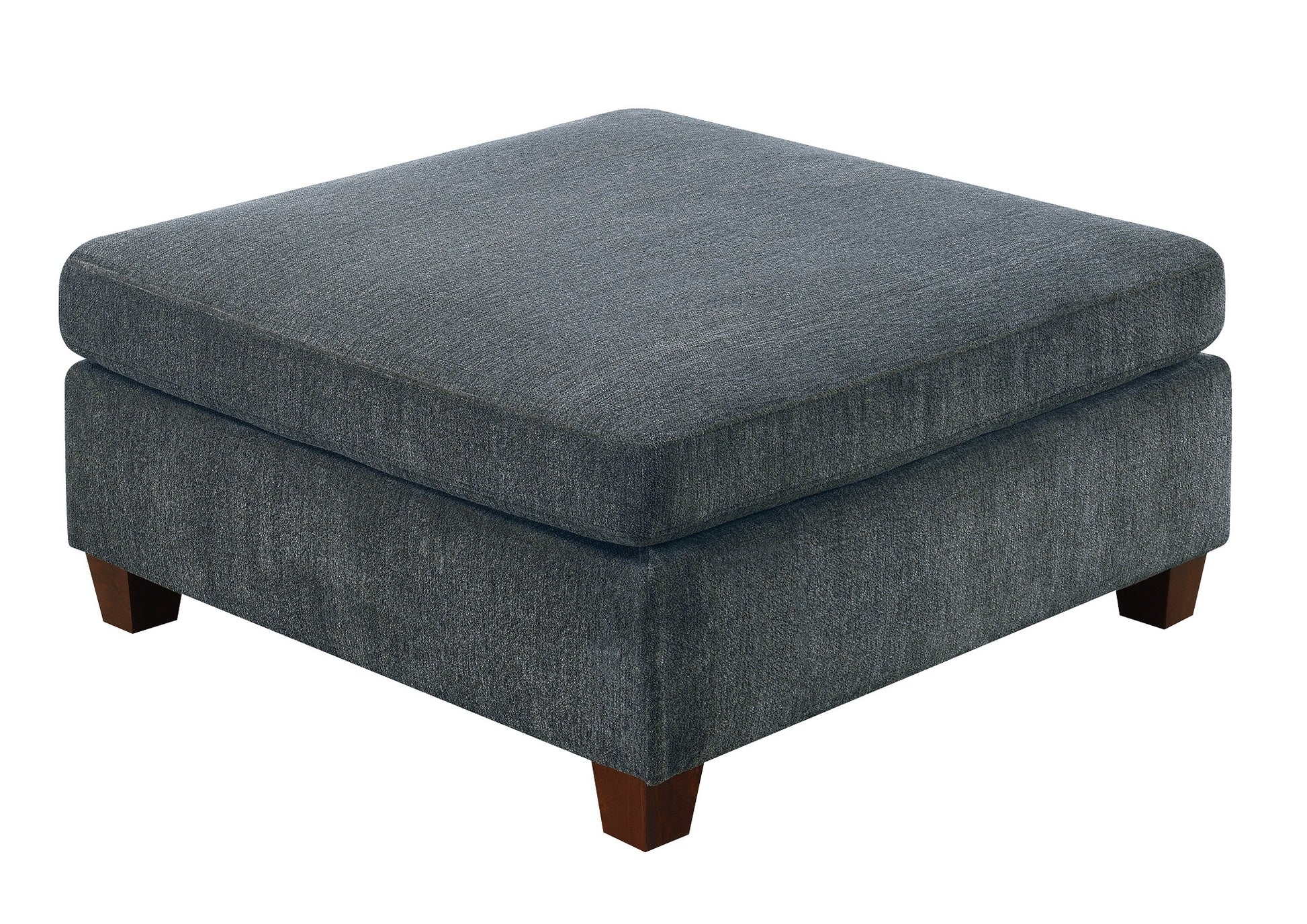 1Pc Ottoman Only Grey Chenille Fabric Cocktail Ottoman Cushion Seat Living Room Furniture Grey Chenille Primary Living Space Contemporary,Modern Rectangle Chenille