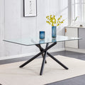 Large Modern Minimalist Rectangular Glass Dining Table For 6 8 With 0.39