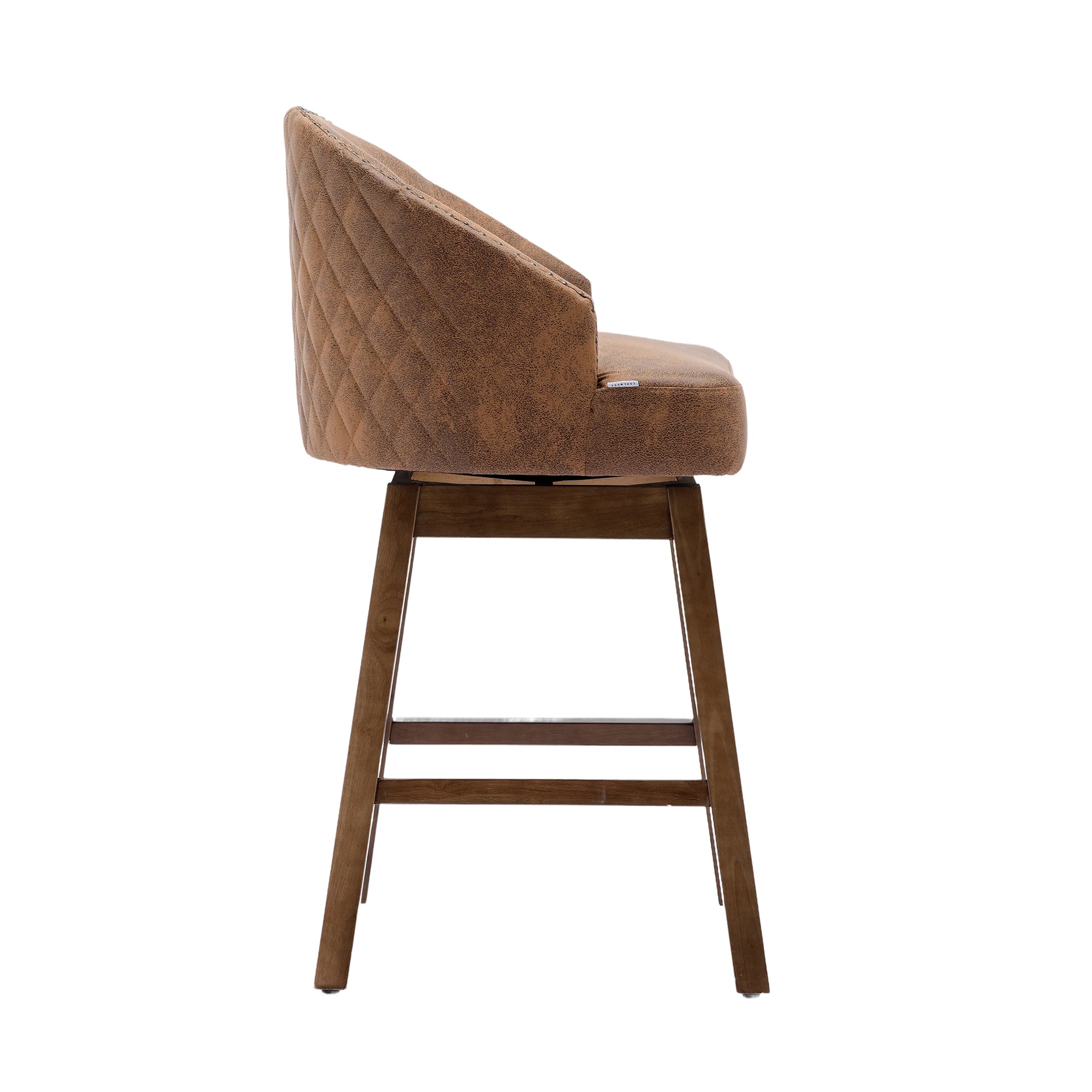 Coolmore Bar Stools Set Of 2 Counter Height Chairs With Footrest For Kitchen, Dining Room And 360 Degree Swivel Coffee Polyester