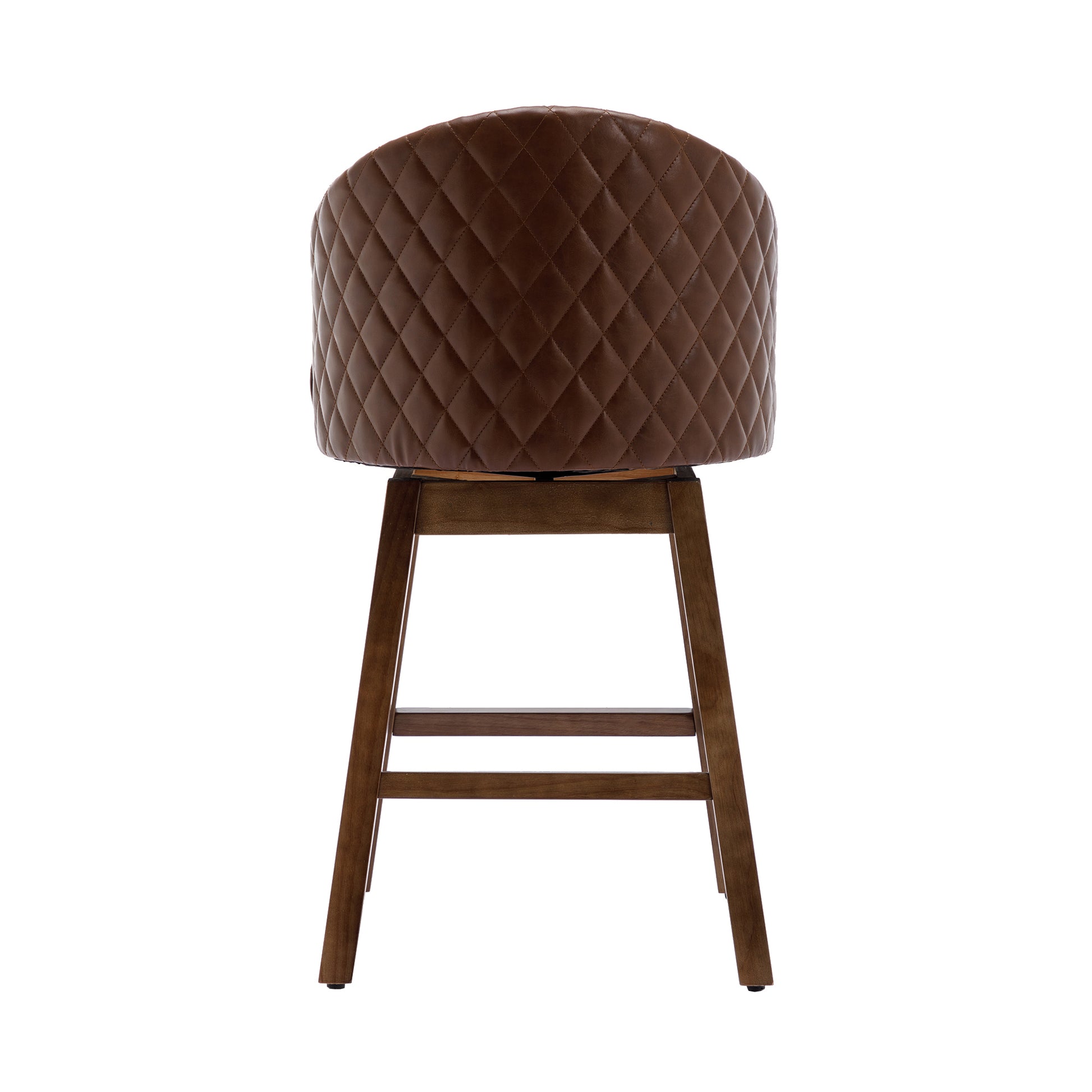 Coolmore Bar Stools Set Of 2 Counter Height Chairs With Footrest For Kitchen, Dining Room And 360 Degree Swivel Brown Pu Pu Leather