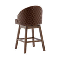 Coolmore Bar Stools Set Of 2 Counter Height Chairs With Footrest For Kitchen, Dining Room And 360 Degree Swivel Brown Pu Pu Leather