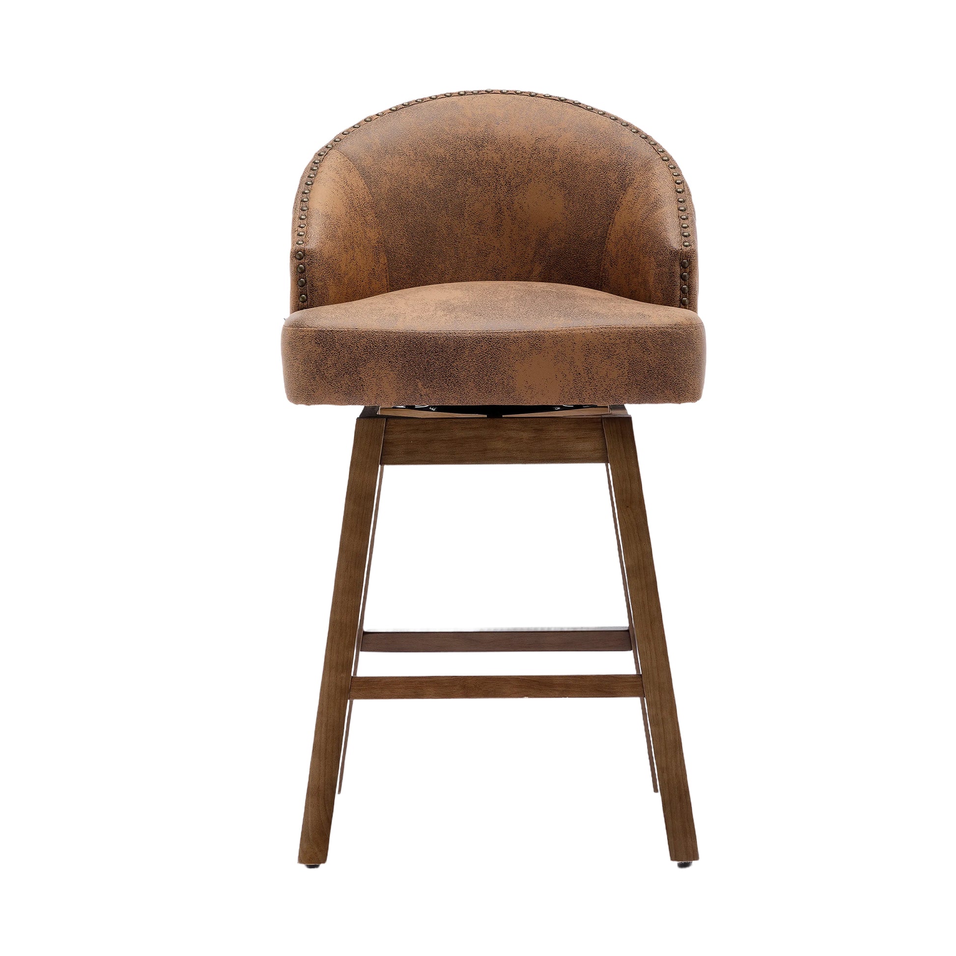 Coolmore Bar Stools Set Of 2 Counter Height Chairs With Footrest For Kitchen, Dining Room And 360 Degree Swivel Coffee Polyester