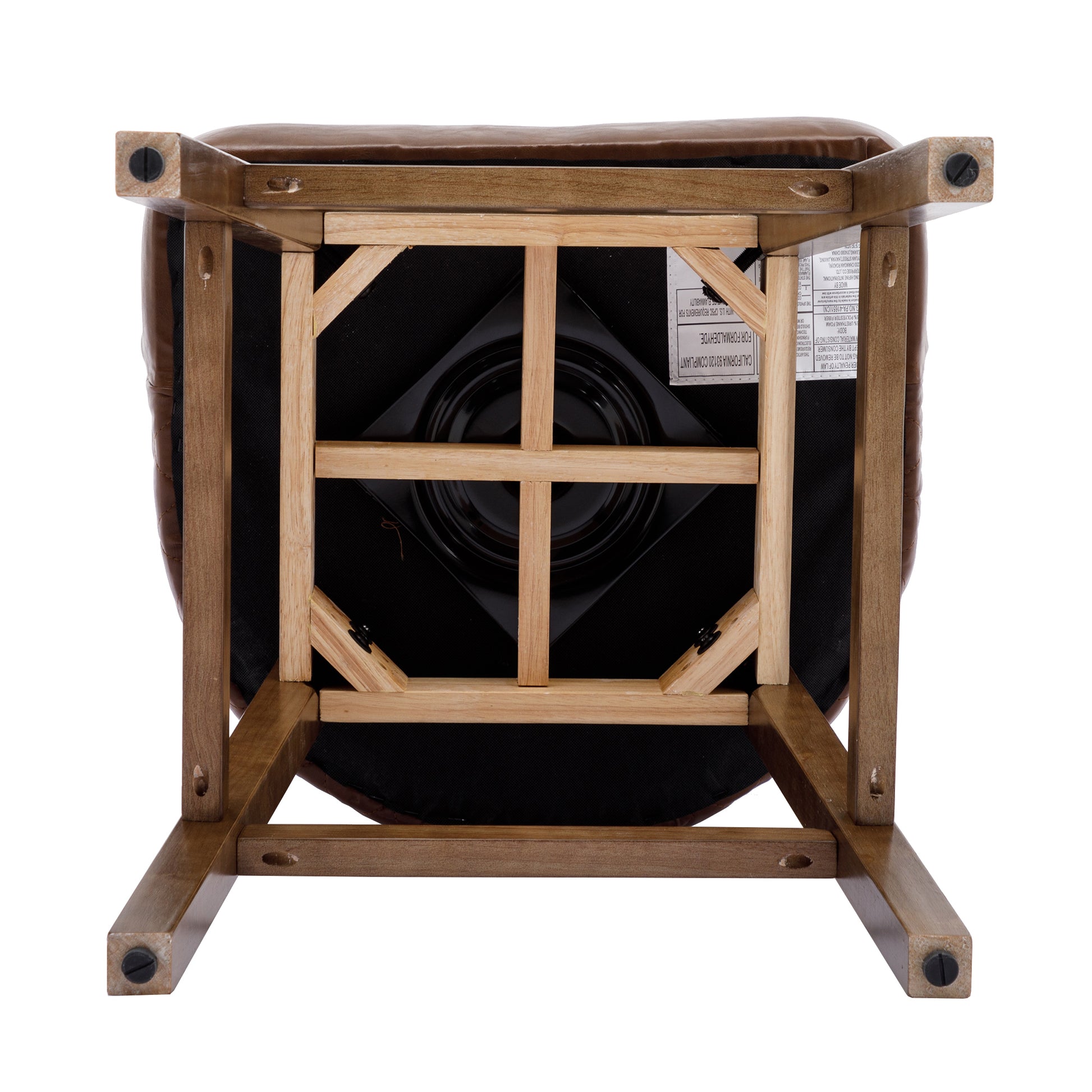 Coolmore Bar Stools Set Of 2 Counter Height Chairs With Footrest For Kitchen, Dining Room And 360 Degree Swivel Brown Pu Pu Leather