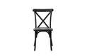 Resin Cross Back Chair For Dinning Room, Wedding, Commercial Use, 4 Pack, Black Matt Black Resin