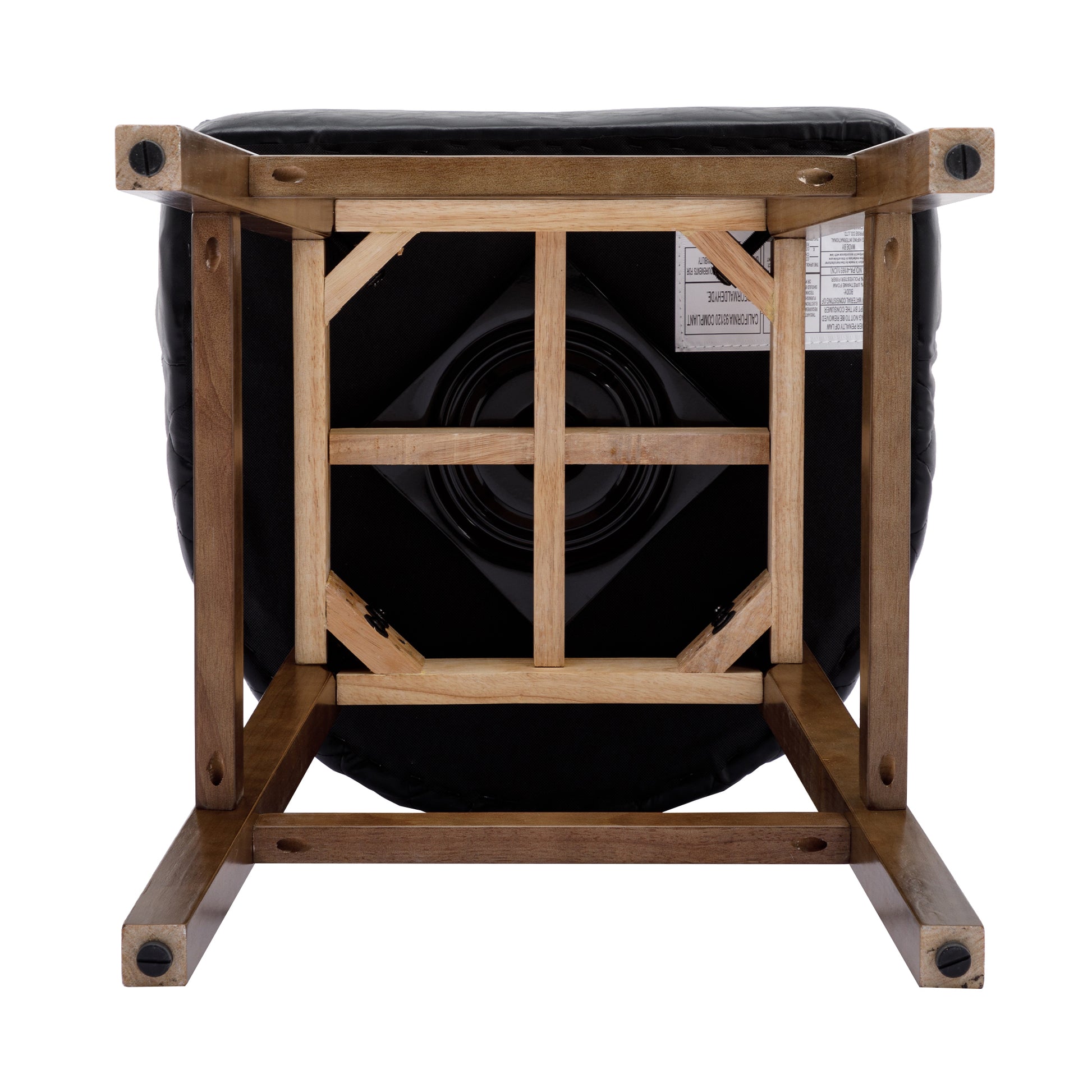 Coolmore Bar Stools Set Of 2 Counter Height Chairs With Footrest For Kitchen, Dining Room And 360 Degree Swivel Black Pu Pu Leather