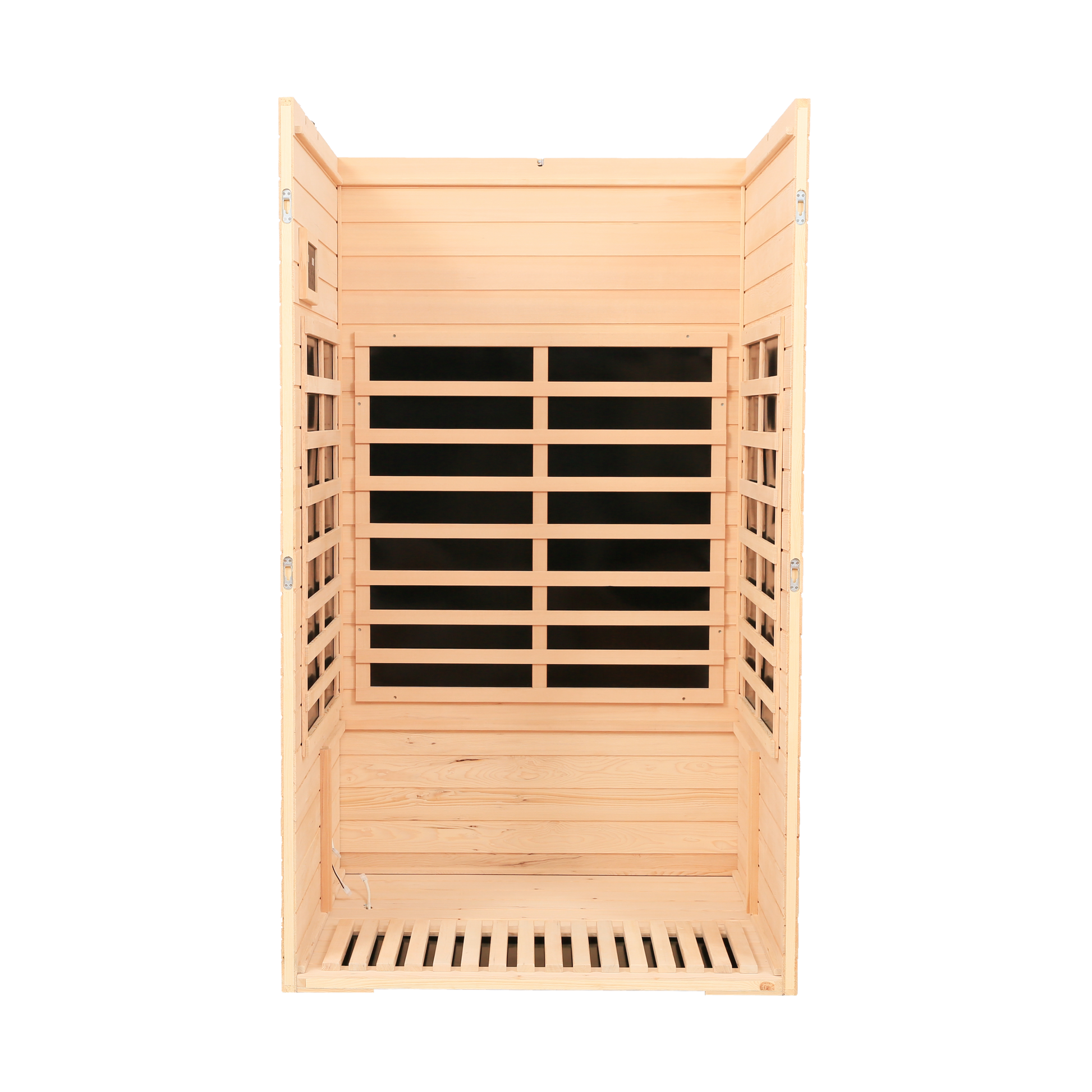 Hemlock Two Person Far Infrared Roof Embedded Indoor Sauna Room Natural Wood Metal & Wood