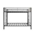 Metal Bunk Bed Twin Over Twin, Heavy Duty Twin Bunk Beds With Shelf And Slatted Support No Box Spring Needed Black Box Spring Not Required Twin Black Metal Bedroom Bunk Metal