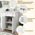 30 Inch White Bathroom Vanity With Ceramic Sink Combo, Abundant Storage Cabinet 2 Soft Close Doors And Double Tier Deep Drawer White Bathroom Mdf