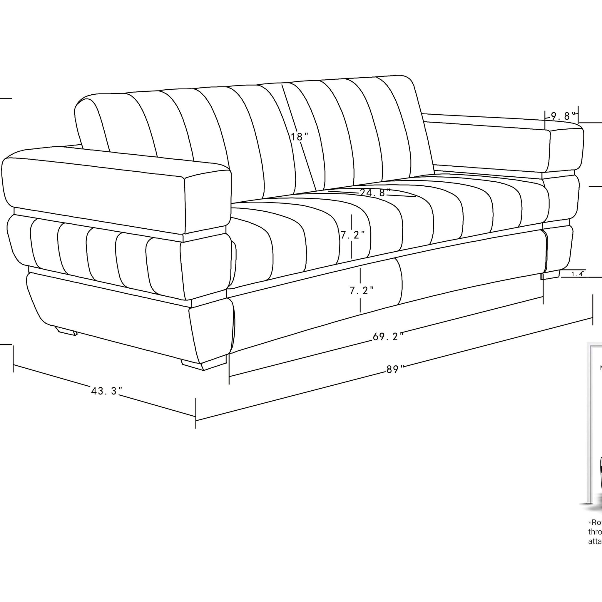Top Grain Italian Leather Sofa Camel Foam Leather