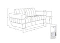 Top Grain Italian Leather Loveseat White Foam Leather