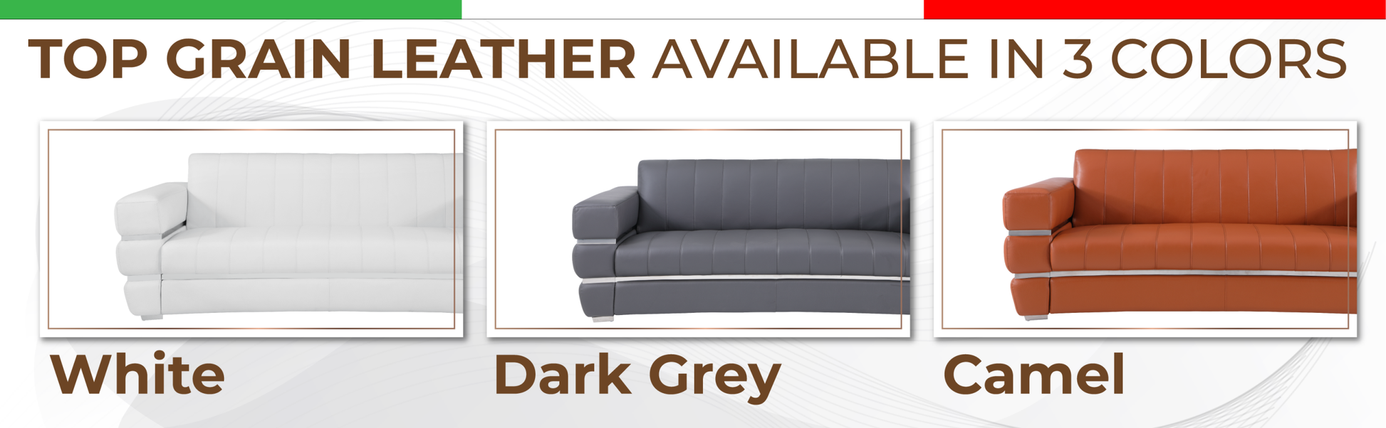 Top Grain Italian Leather Loveseat Dark Gray Foam Leather