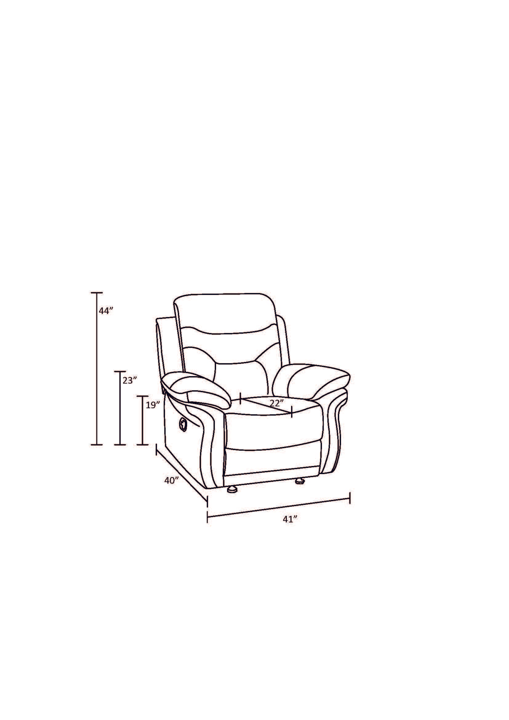 Leather Air Upholstered Reclining Chair With Fiber Back Brown Foam Leather