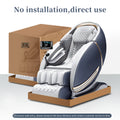 Electric Luxury Back Calf Heat Kneading 3D Ai Voice Zero Gravity Foot Roller Oversize Morden Massage Chair Blue Grey Pu