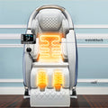 Electric Luxury Back Calf Heat Kneading 3D Ai Voice Zero Gravity Foot Roller Oversize Morden Massage Chair Blue Grey Pu