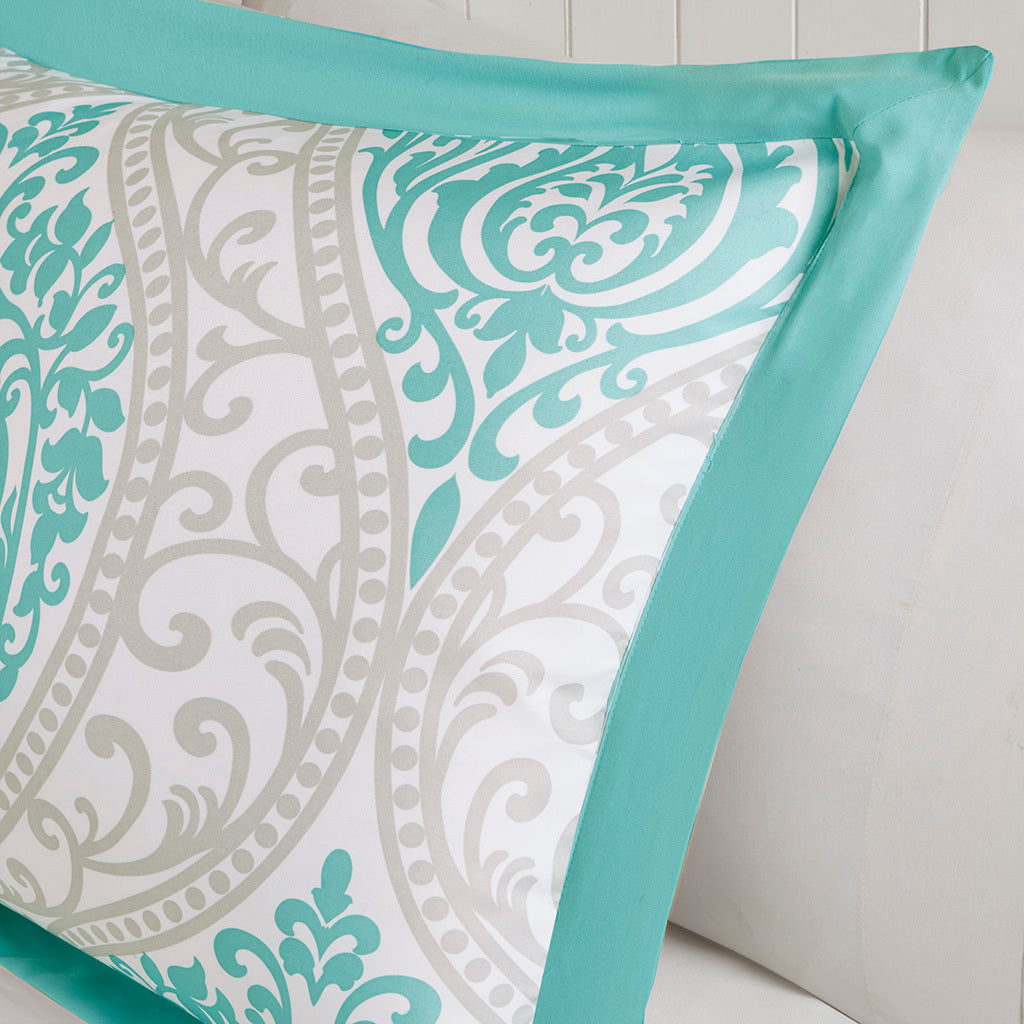 Comforter Set Full Aqua Polyester