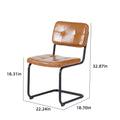 Brown Modern Simple Style Dining Chair Pu Leather Black Metal Pipe Dining Room Furniture Chair Set Of 2 Brown Pu Leather