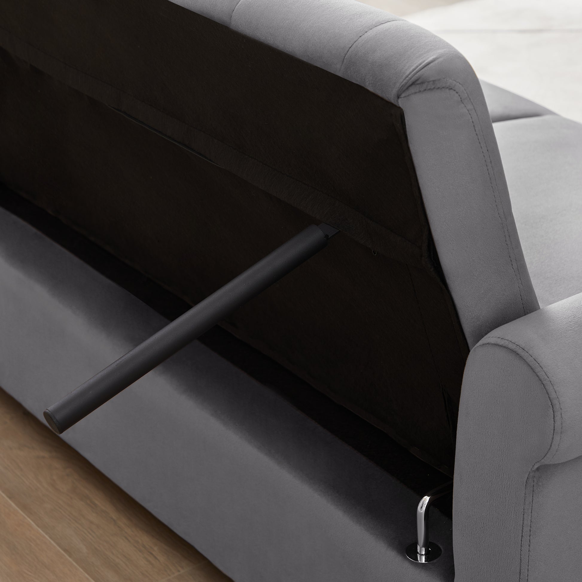 Artemax 55'' Modern Shiny Velvet Convertible Loveseat Sleeper Sofa Couch W 2 Lumbar Pillows, Adjustable Pull Out Bed And Removable Armrest For Nursery, Living Room, Apartment, Home Office Gray Foam Velvet