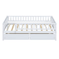 Twin Size Daybed Wood Bed With Two Drawerswhite Twin White Solid Wood