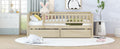 Twin Size Daybed Wood Bed With Two Drawers, Natural Twin Natural Solid Wood
