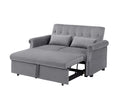 Artemax 55'' Modern Shiny Velvet Convertible Loveseat Sleeper Sofa Couch W 2 Lumbar Pillows, Adjustable Pull Out Bed And Removable Armrest For Nursery, Living Room, Apartment, Home Office Gray Foam Velvet