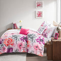 Floral Comforter Set Twin Pink Polyester
