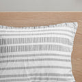 Striped Comforter Set Full Grey Microfiber