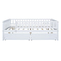 Full Size Daybed Wood Bed With Two Drawerswhite Full White Solid Wood
