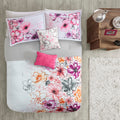 Floral Comforter Set Twin Pink Polyester