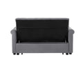 Artemax 55'' Modern Shiny Velvet Convertible Loveseat Sleeper Sofa Couch W 2 Lumbar Pillows, Adjustable Pull Out Bed And Removable Armrest For Nursery, Living Room, Apartment, Home Office Gray Foam Velvet