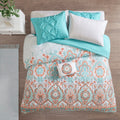 Boho Comforter Set With Bed Sheets Twin Xl Aqua Polyester