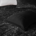Velvet Comforter Set King Black Polyester