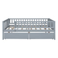 Full Size Daybed Wood Bed With Two Drawers, Gray Full Gray Solid Wood