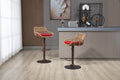 Coolmore Modern Swivel Bar Stools Set Of 2 Adjustable Counter Height Chairs With Footrest For Kitchen, Dining Room Red Red Primary Living Space Linen