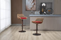 Coolmore Modern Swivel Bar Stools Set Of 2 Adjustable Counter Height Chairs With Footrest For Kitchen, Dining Room Red Red Primary Living Space Linen