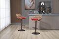 Coolmore Modern Swivel Bar Stools Set Of 2 Adjustable Counter Height Chairs With Footrest For Kitchen, Dining Room Red Red Primary Living Space Linen