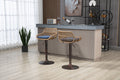 Coolmore Swivel Bar Stools Set Of 2 Adjustable Counter Height Chairs With Footrest For Kitchen, Dining Room 2Pc Set Blue Polyester