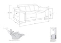 Genuine Italian Leather Power Reclining Sofa Camel Foam Leather