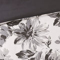 Floral Print Duvet Cover Set King White Black Microfiber