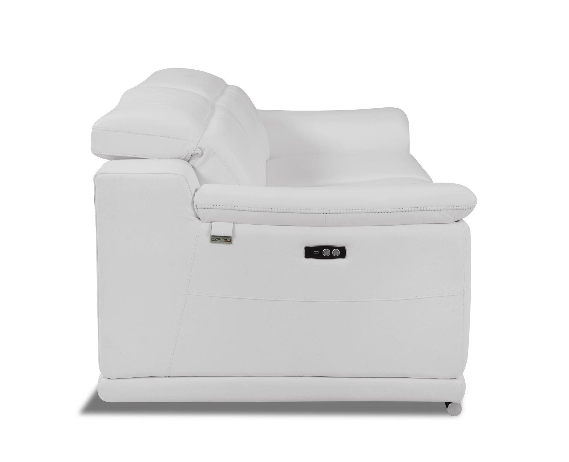 Genuine Italian Leather Power Reclining Sofa White Foam Leather