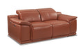 Genuine Italian Leather Power Reclining Loveseat Camel Foam Leather