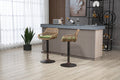Coolmore Swivel Bar Stools Set Of 2 Adjustable Counter Height Chairs With Footrest For Kitchen, Dining Room 2Pc Set Green Polyester